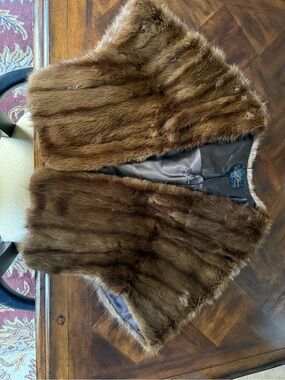 Vintage Genuine Mink Fur Stole Cape